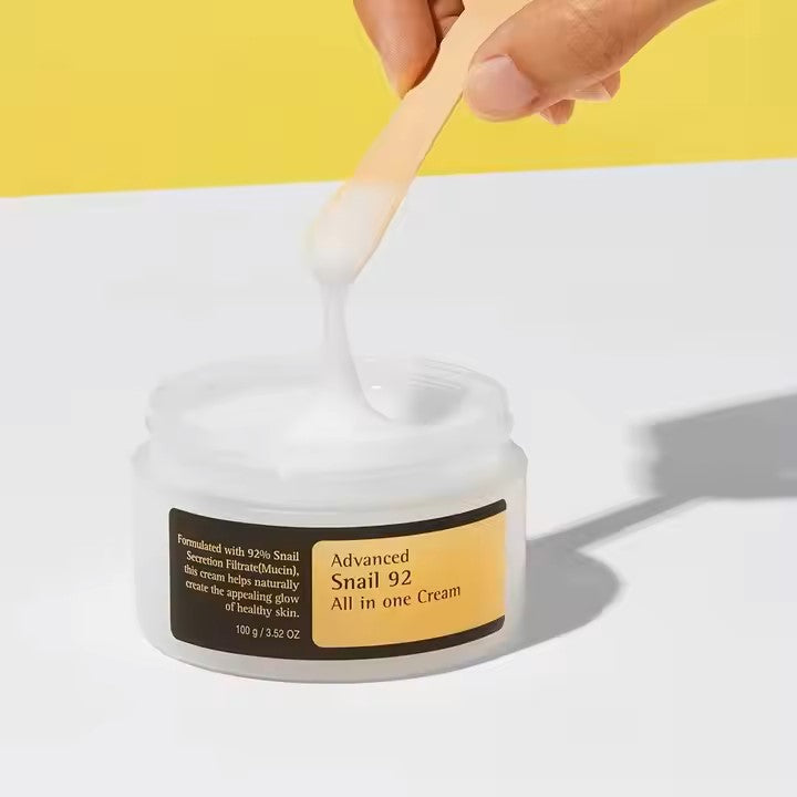 Advanced Snail 92 All in One Cream,Daily Face Gel, Not animal Tested, Premium Tone-up mucin moisturizer moisturizing cream for face