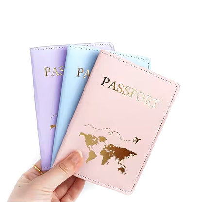 Leather Passport Cover for Cards Travel Passport Holder Document Organizer Case for Family