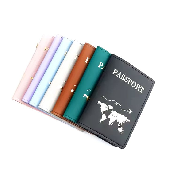 Leather Passport Cover for Cards Travel Passport Holder Document Organizer Case for Family